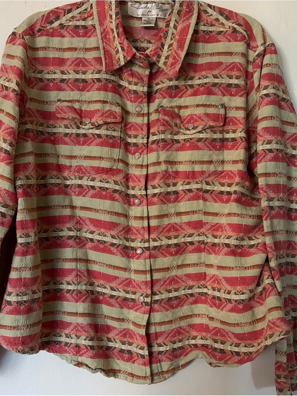 Tasha Polizzi for T.P. Saddleblanket & CO Western Shirt PINK Pearl Snap XL